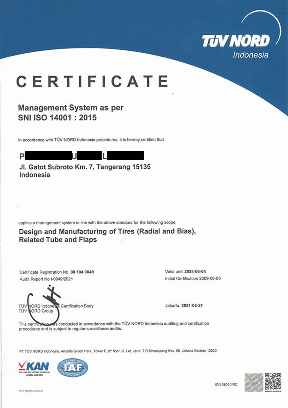 Contoh Sertifikat ISO 14001:2015 - 4