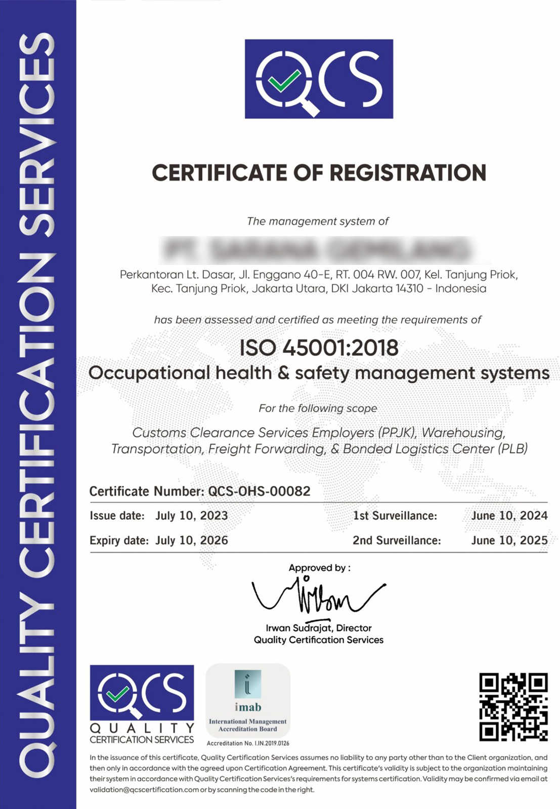 Contoh Sertifikat ISO 45001:2018 - 5
