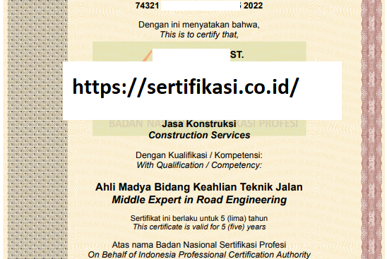 SKK Manajer Pelaksana Konstruksi Sistem Produksi Air Minum (SPAM) SI112001 LPJK